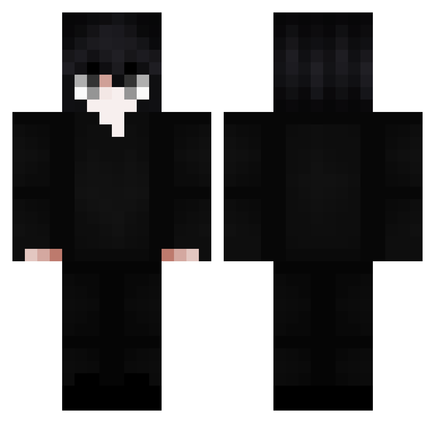 qzlr Minecraft skin, front and back view