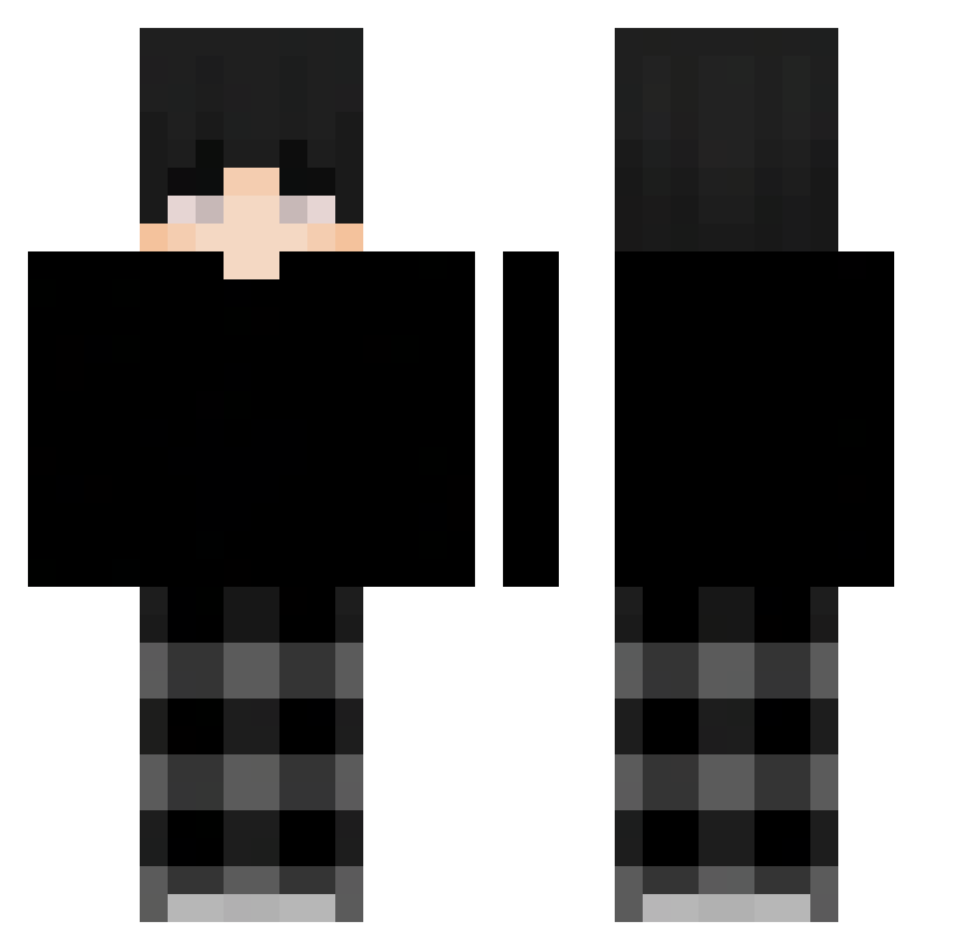 Lix0_ Minecraft skin, front and back view