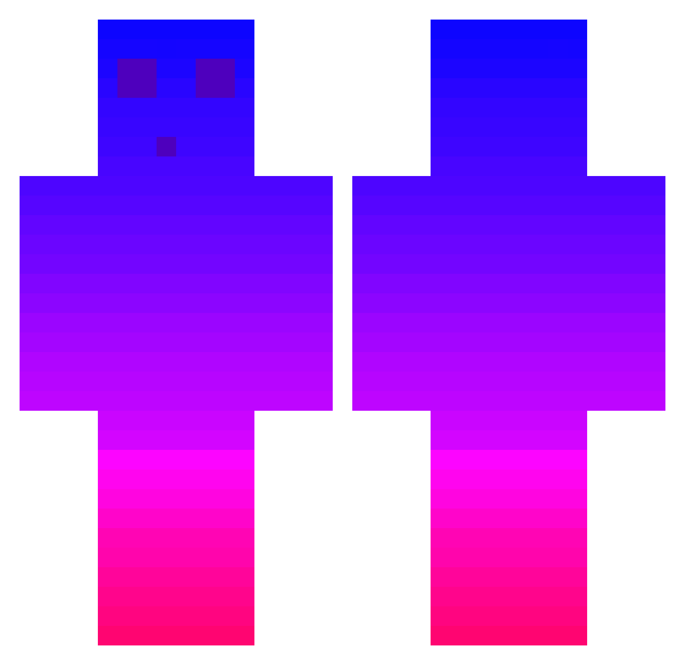 Takazhi Minecraft skin, front and back view