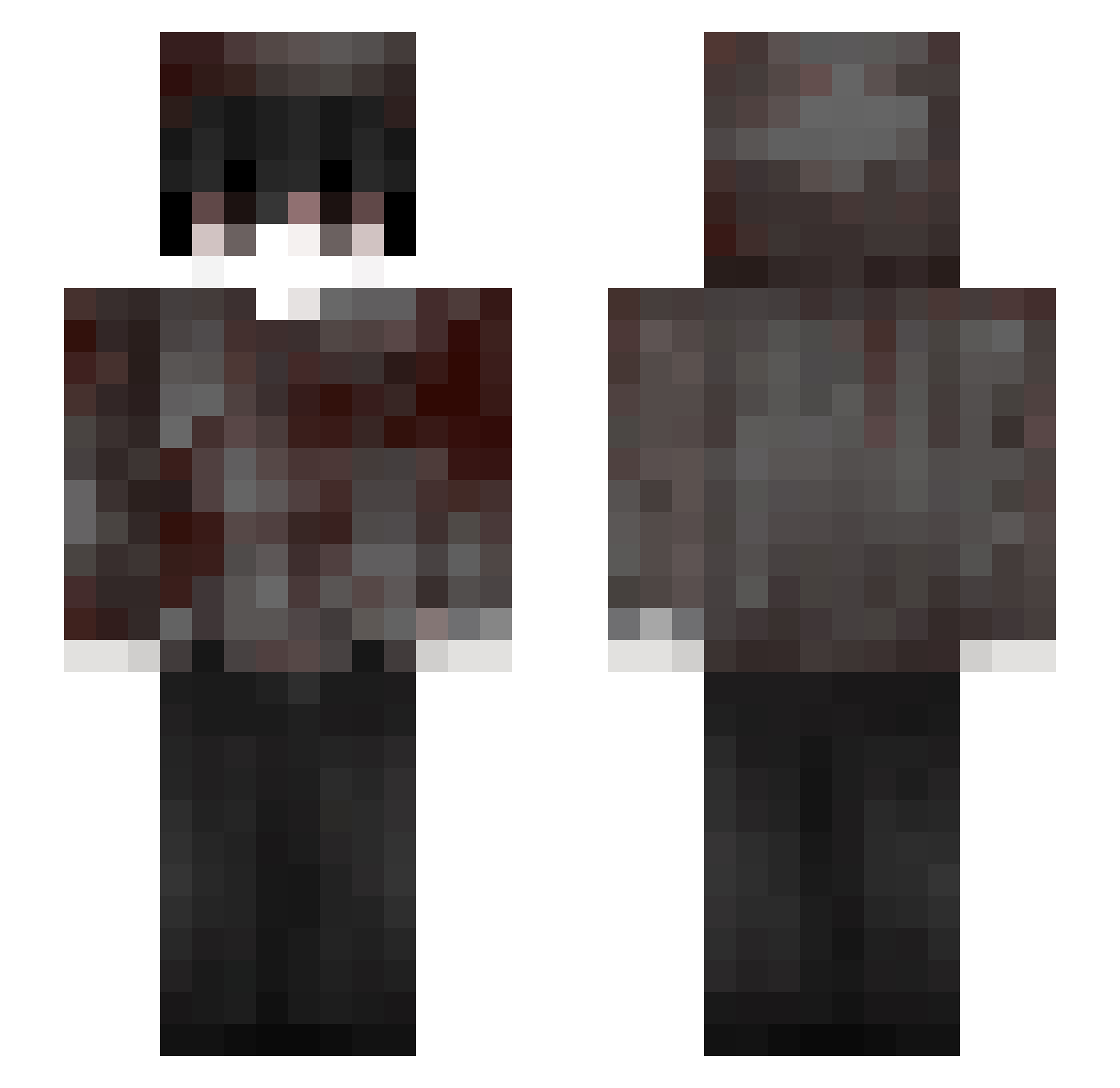 v_vh Minecraft skin, front and back view