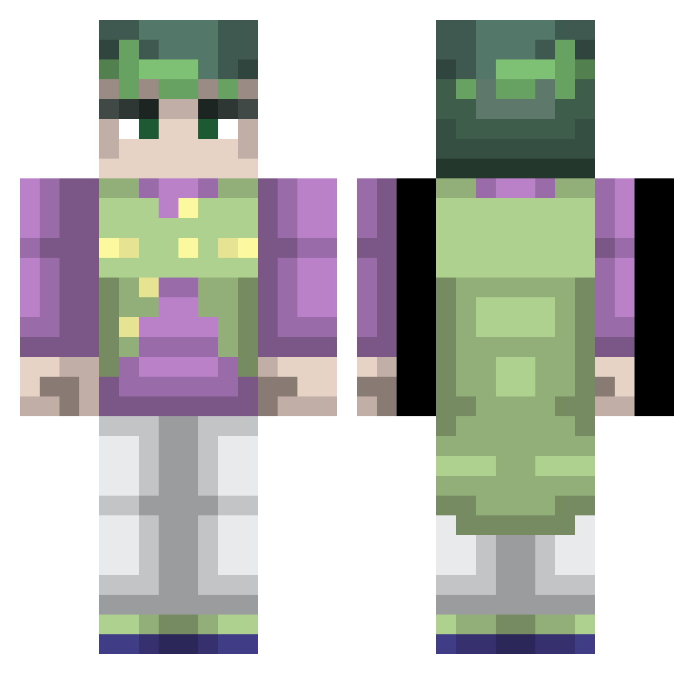 m11iscute Minecraft skin, front and back view