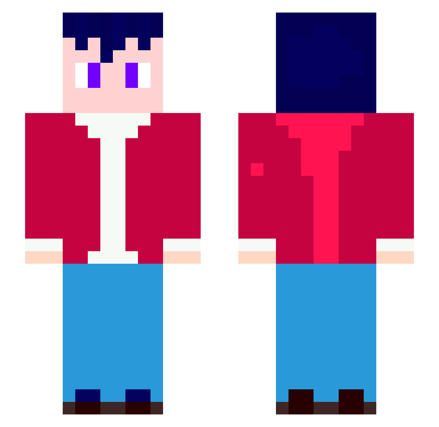 scratch5 Minecraft skin, front and back view