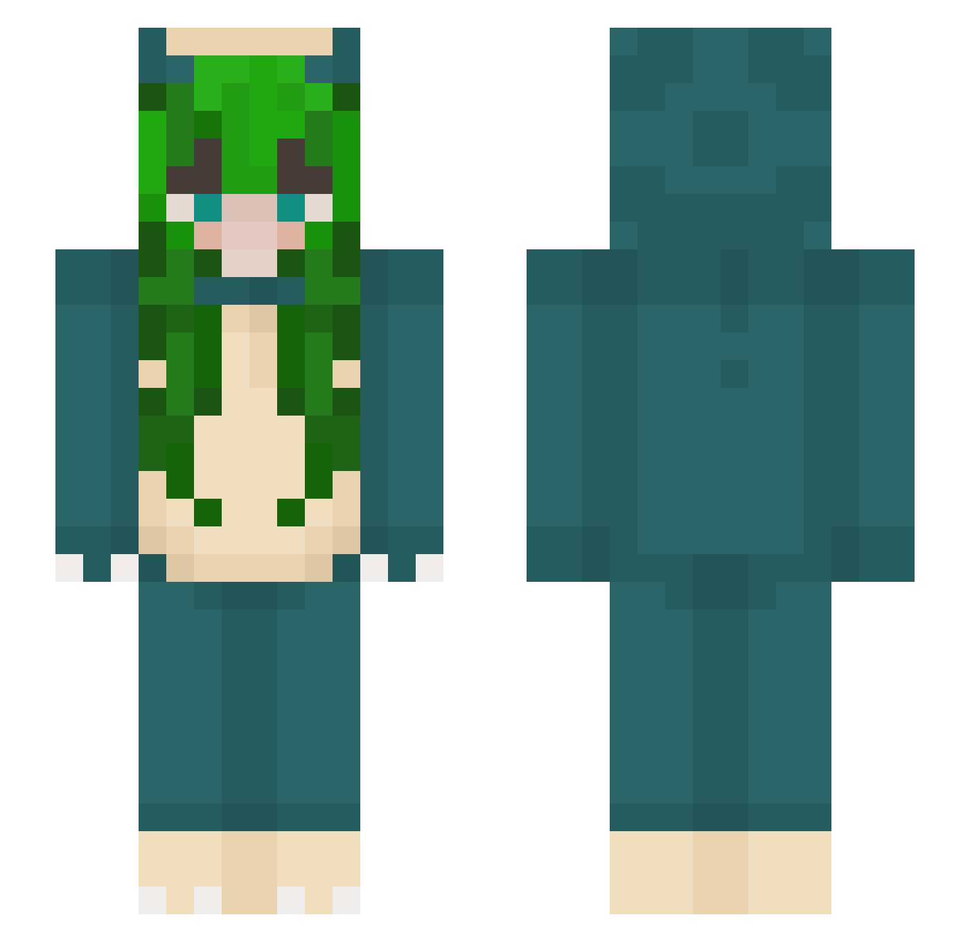 bergurkinge Minecraft skin, front and back view