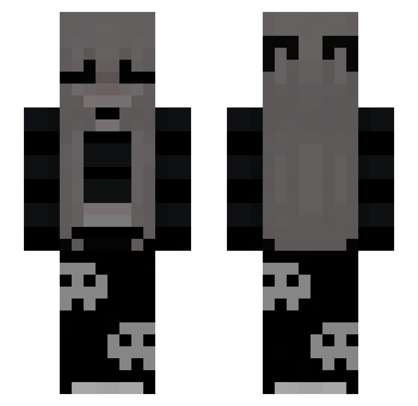 Xevuqa Minecraft skin, front and back view
