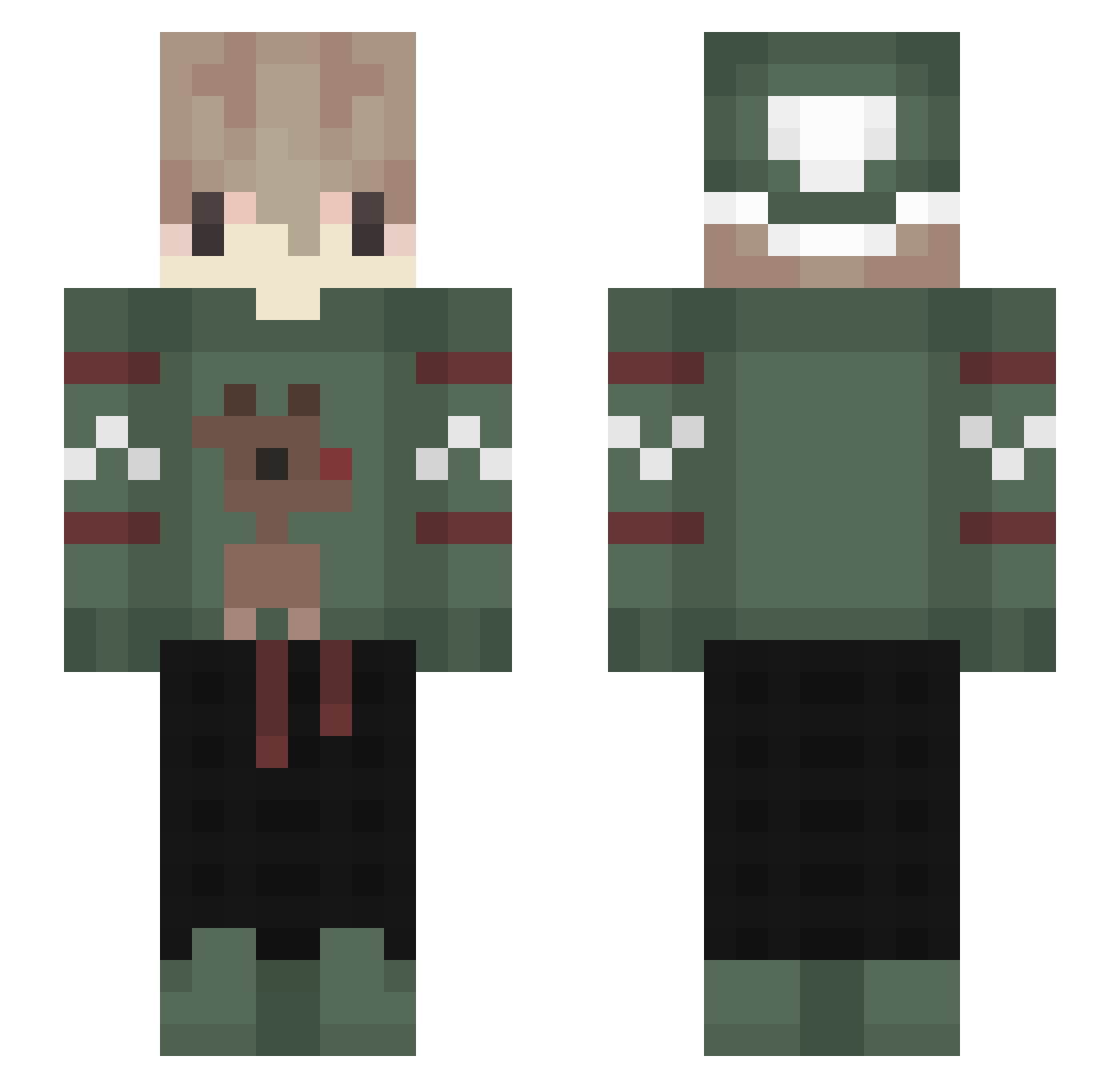 WittyWelder Minecraft skin, front and back view