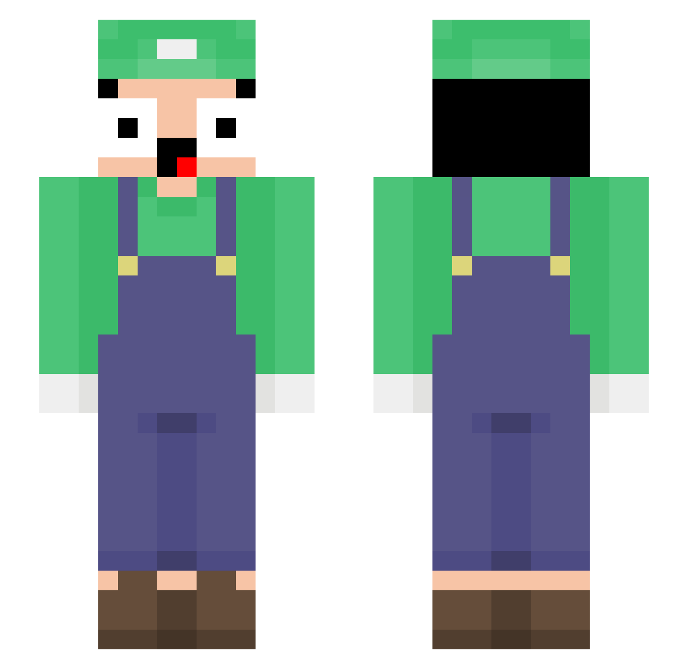 Outnumber Minecraft skin, front and back view
