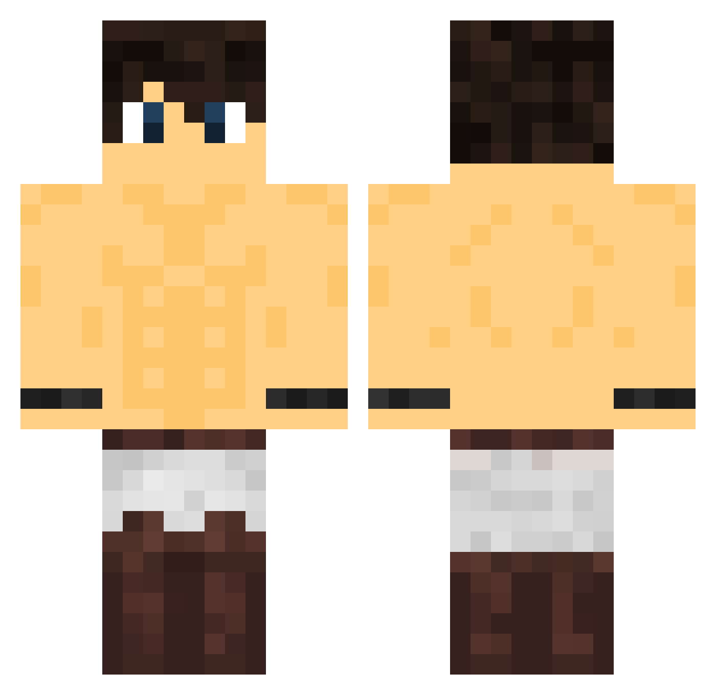 ArcaneAddict Minecraft skin, front and back view