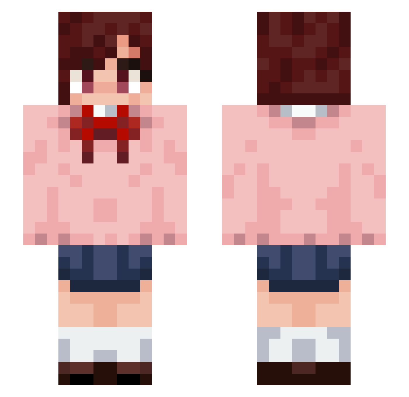 Hivenex Minecraft skin, front and back view