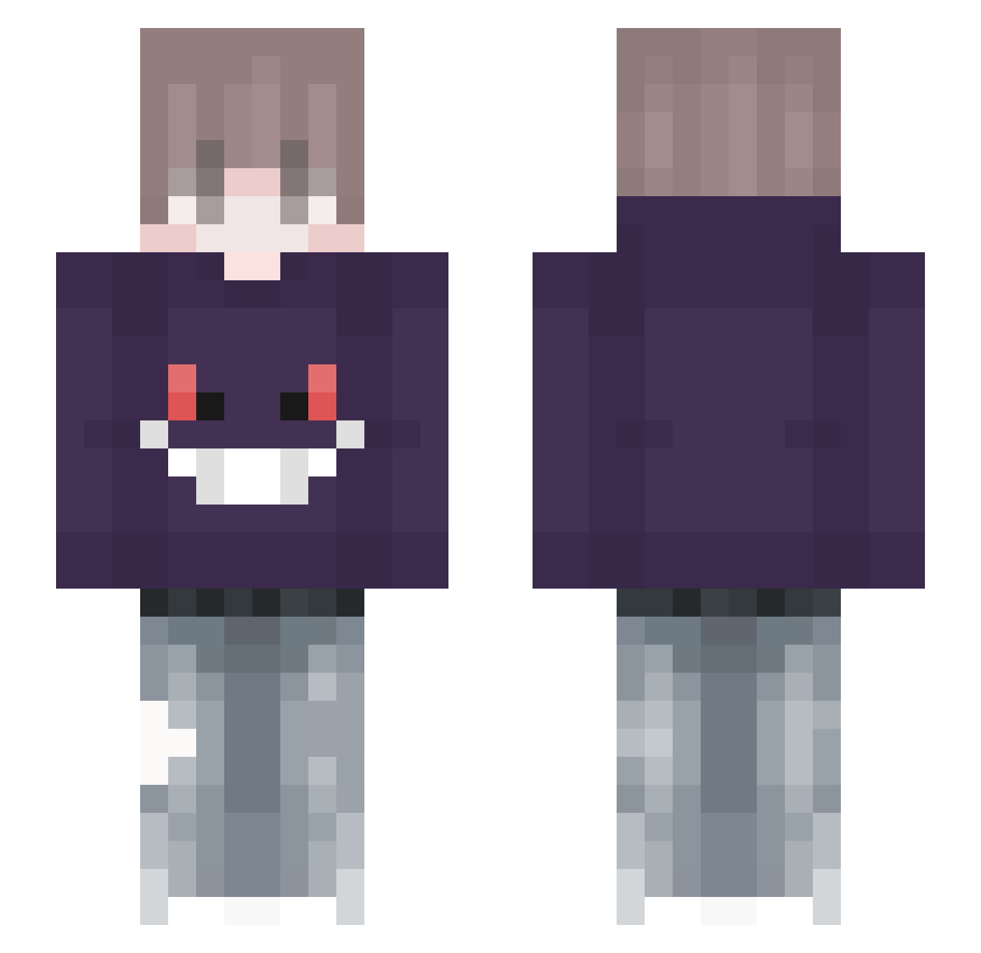 NexisTheNotGay Minecraft skin, front and back view