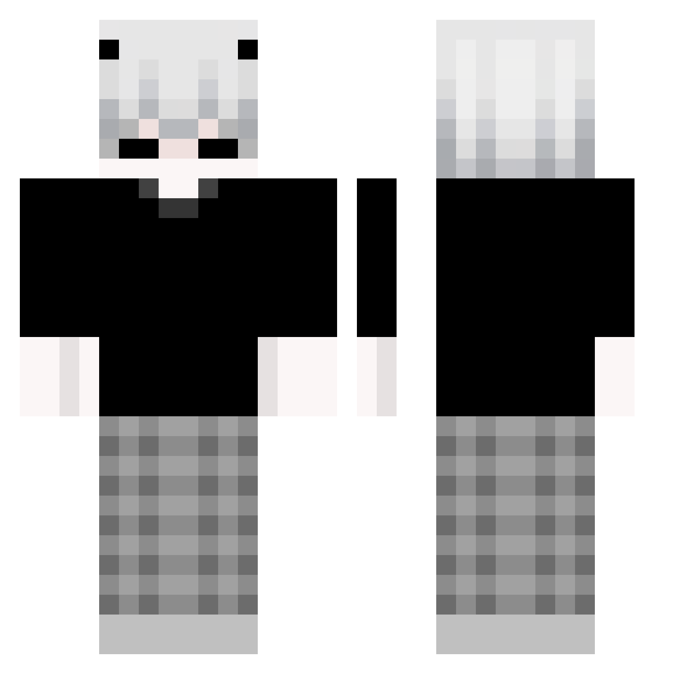 SlowlyRabbit Minecraft skin, front and back view