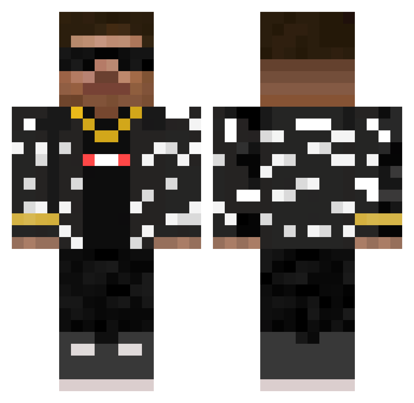 Arcanoblade Minecraft skin, front and back view