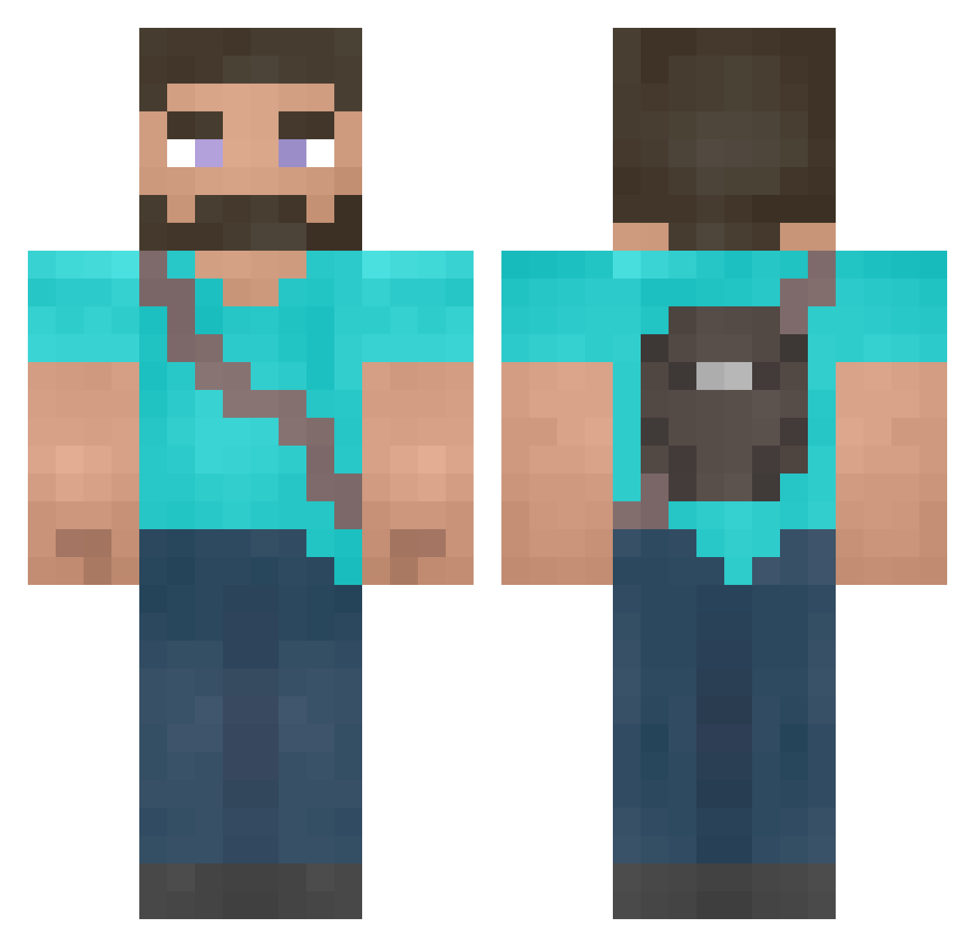 Smulls Minecraft skin, front and back view