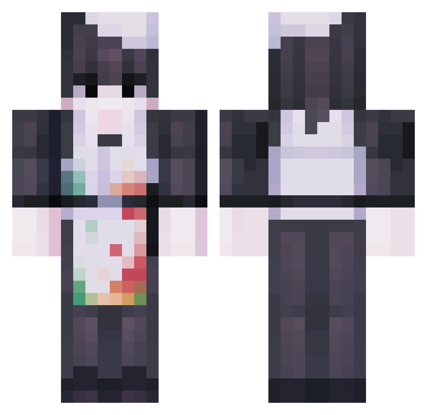 VicMizu Minecraft skin, front and back view