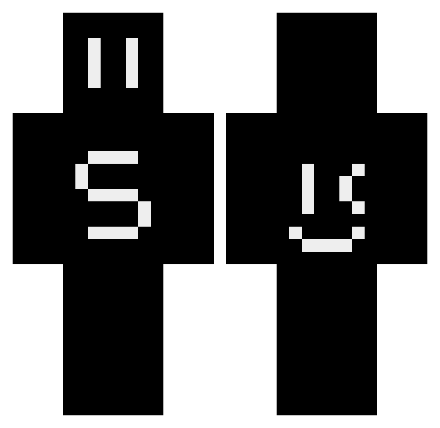 Scrit1 Minecraft skin, front and back view