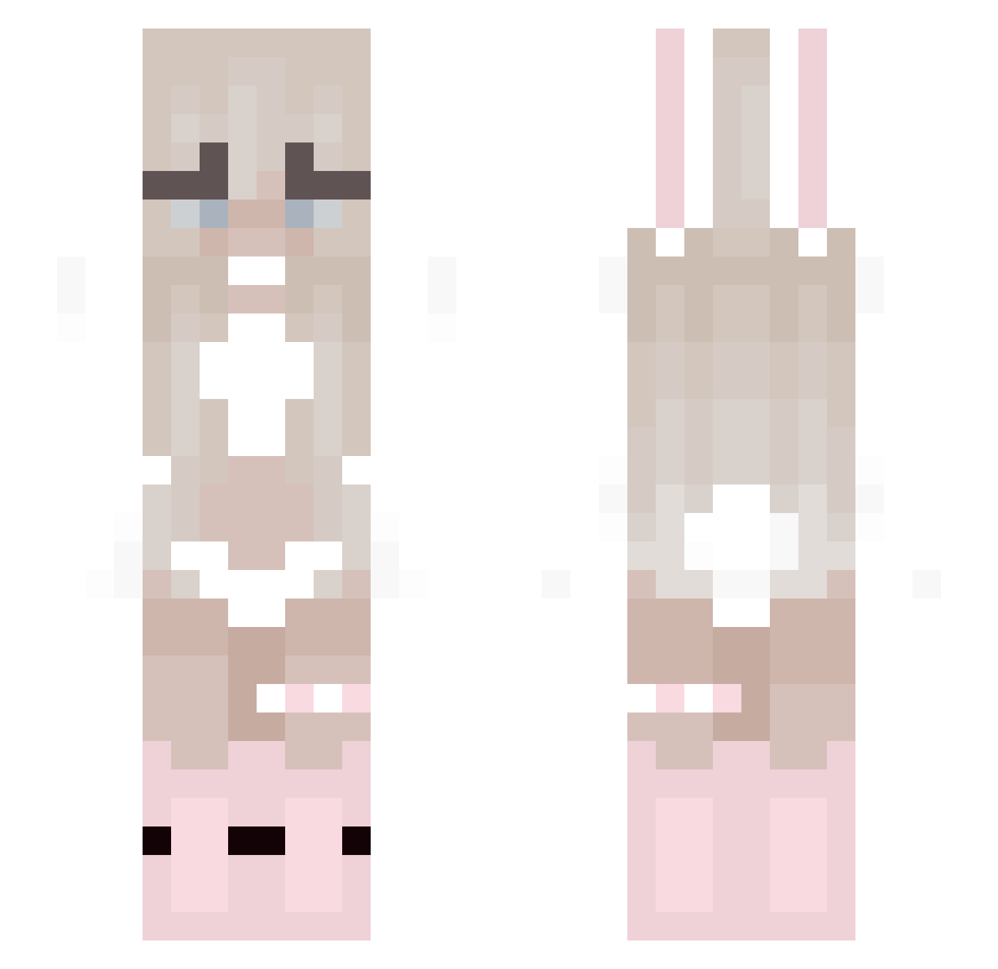 Drakada Minecraft skin, front and back view
