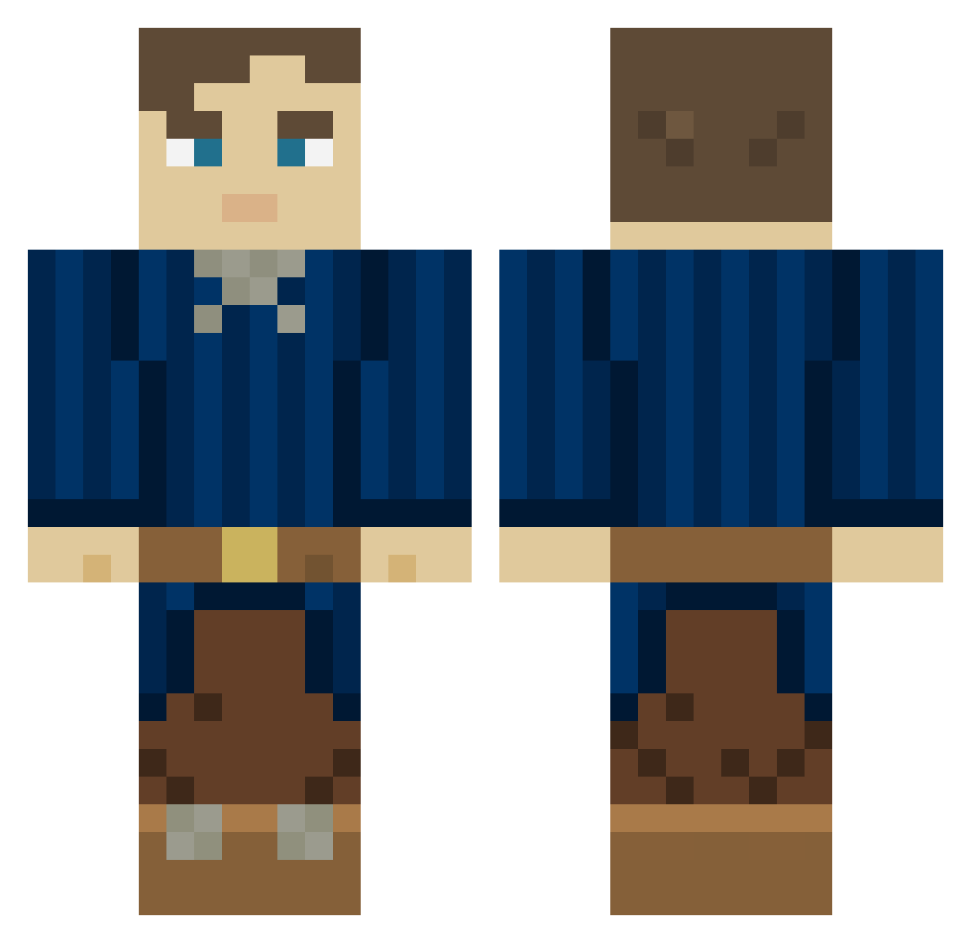 JonnBovi Minecraft skin, front and back view