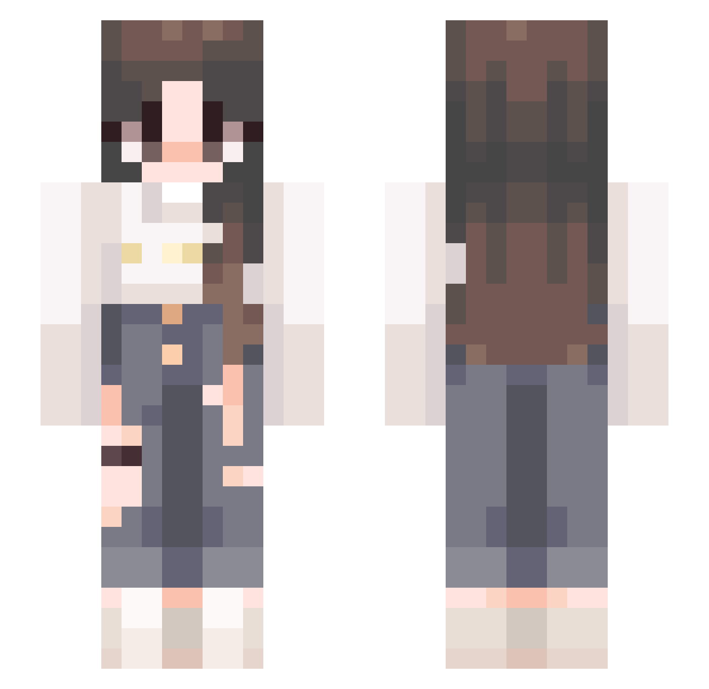 ROYGBV Minecraft skin, front and back view