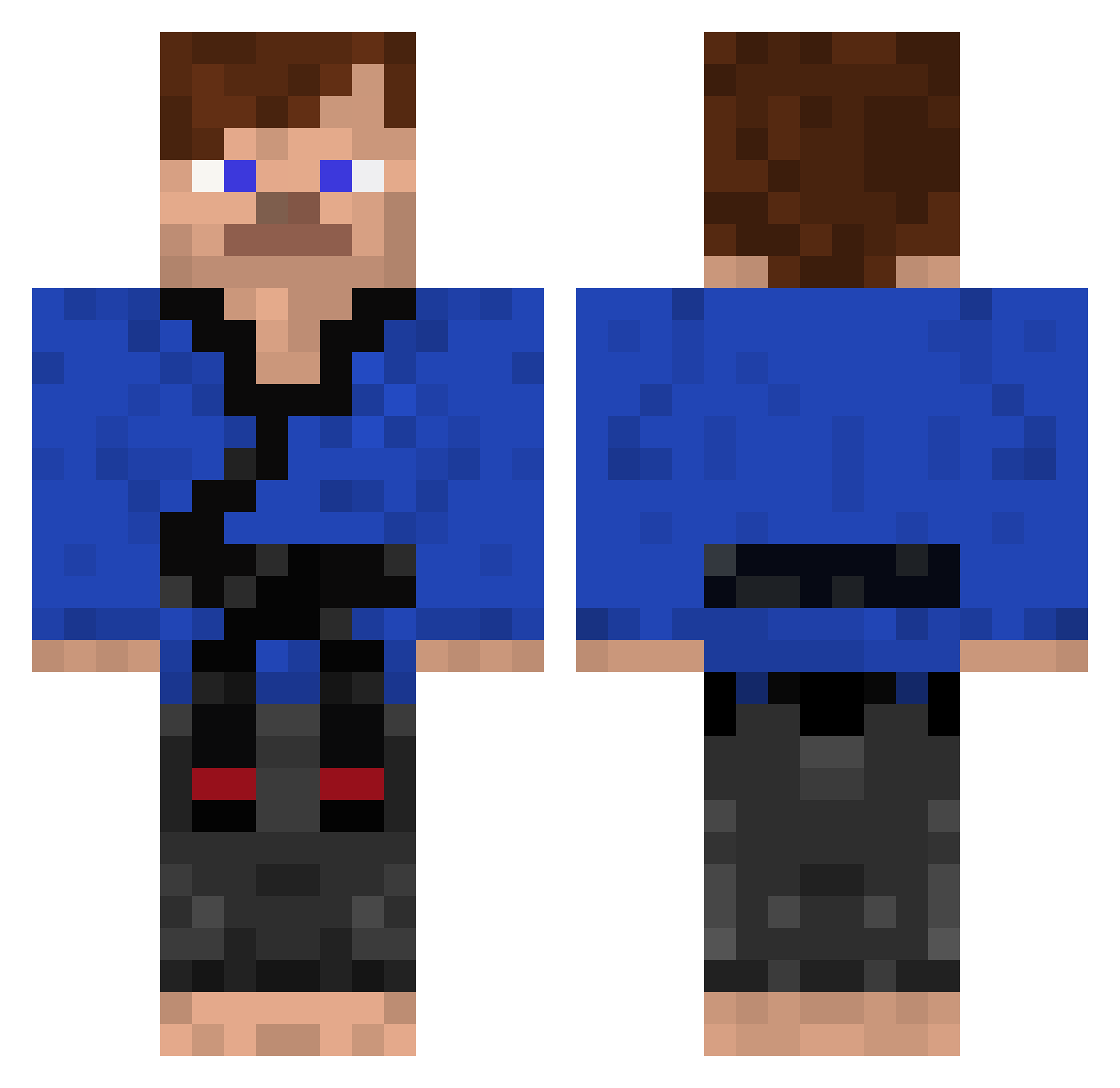 grissel Minecraft skin, front and back view
