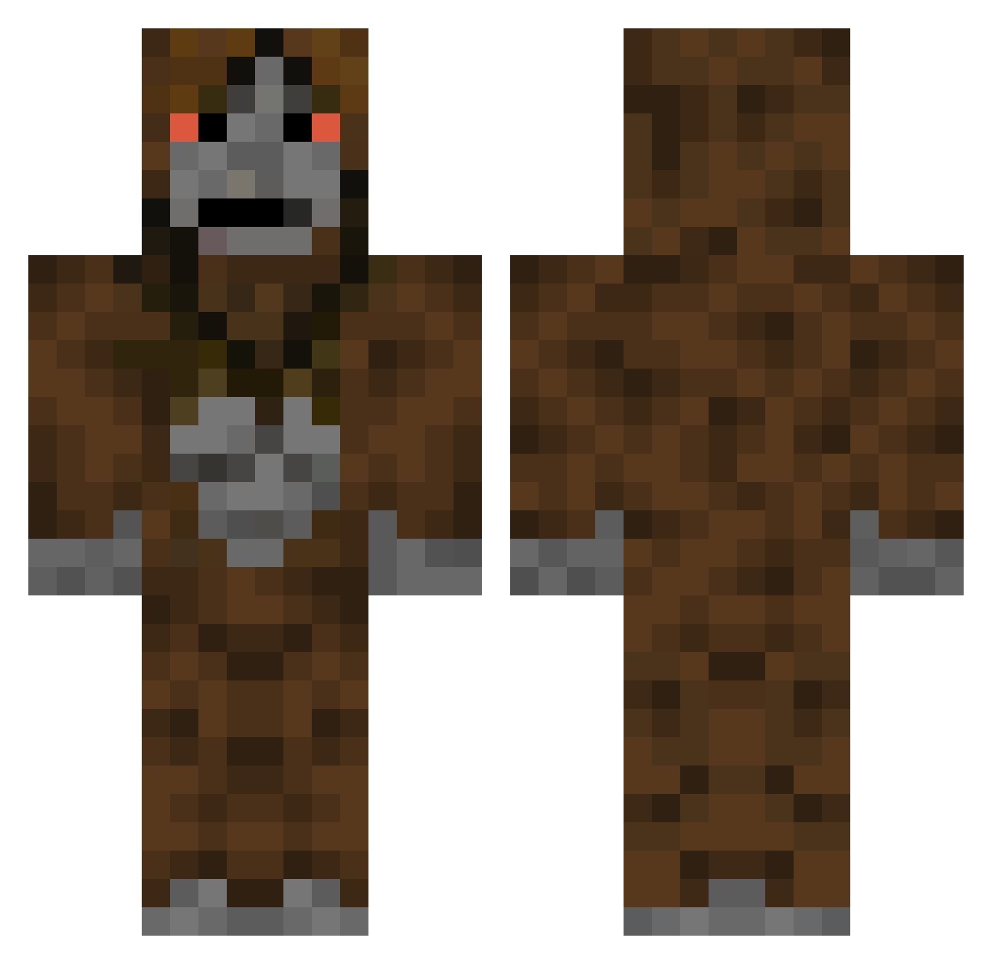 Saccccc Minecraft skin, front and back view