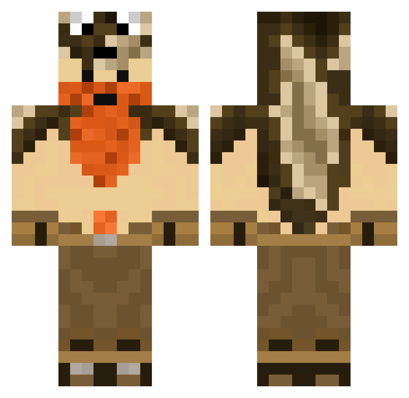 Subtlety Minecraft skin, front and back view