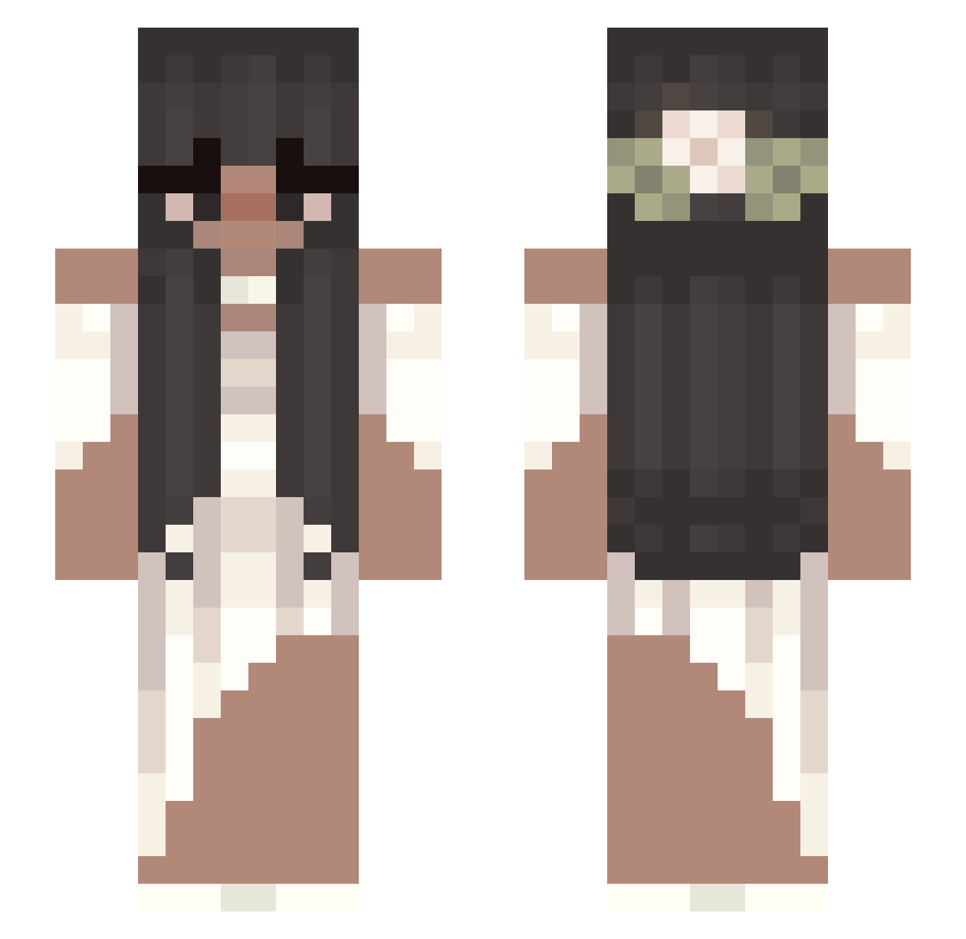 Strawberryplss Minecraft skin, front and back view