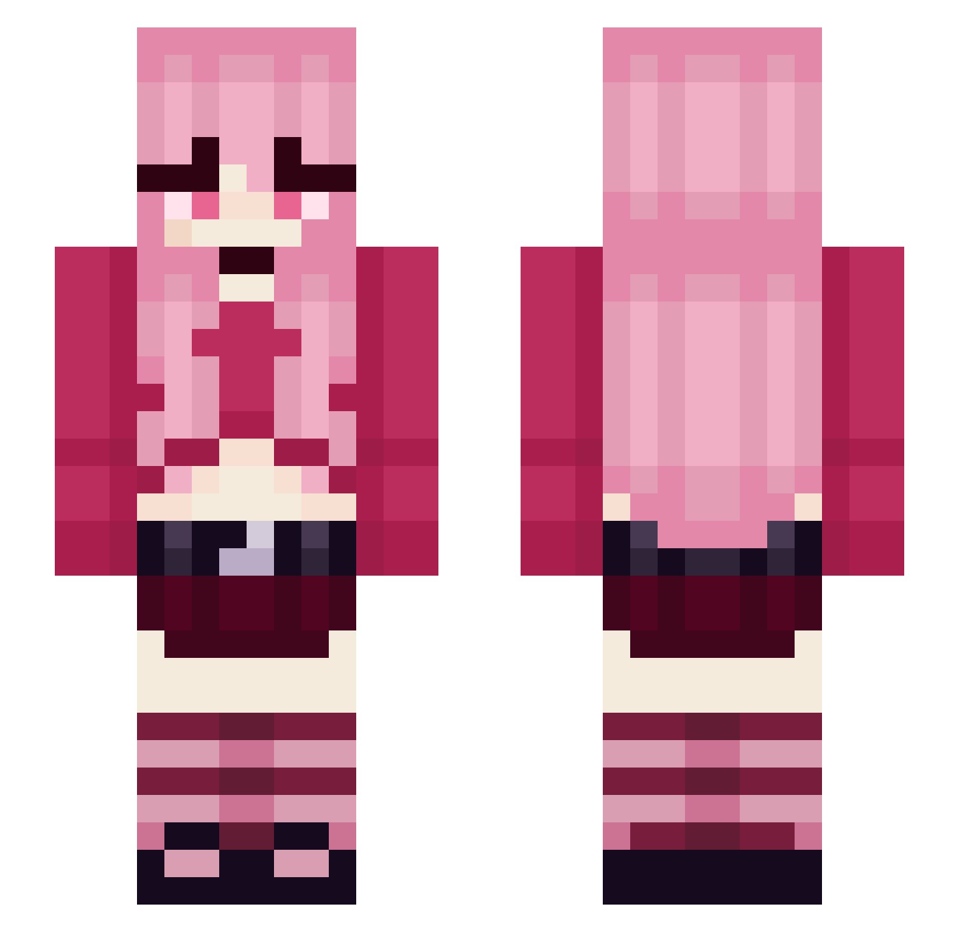 vanilla_yokai Minecraft skin, front and back view