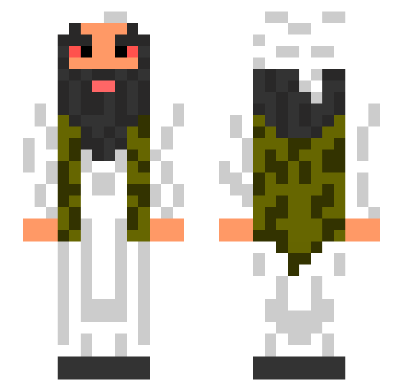 talibanman Minecraft skin, front and back view