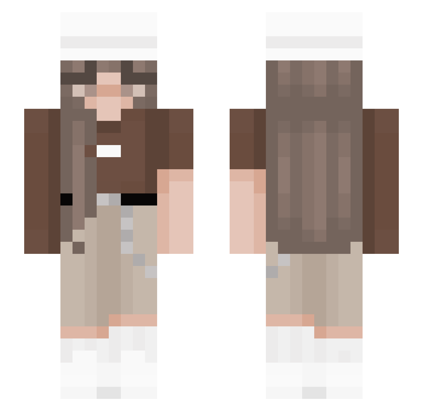 GoldMaknae Minecraft skin, front and back view