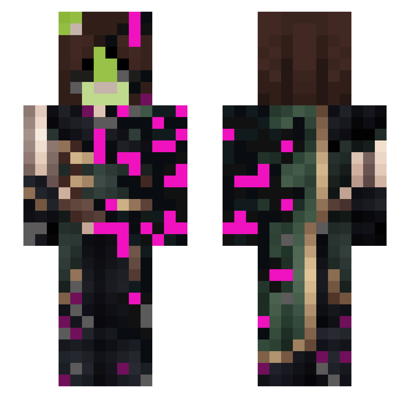 Jupiterskyz Minecraft skin, front and back view