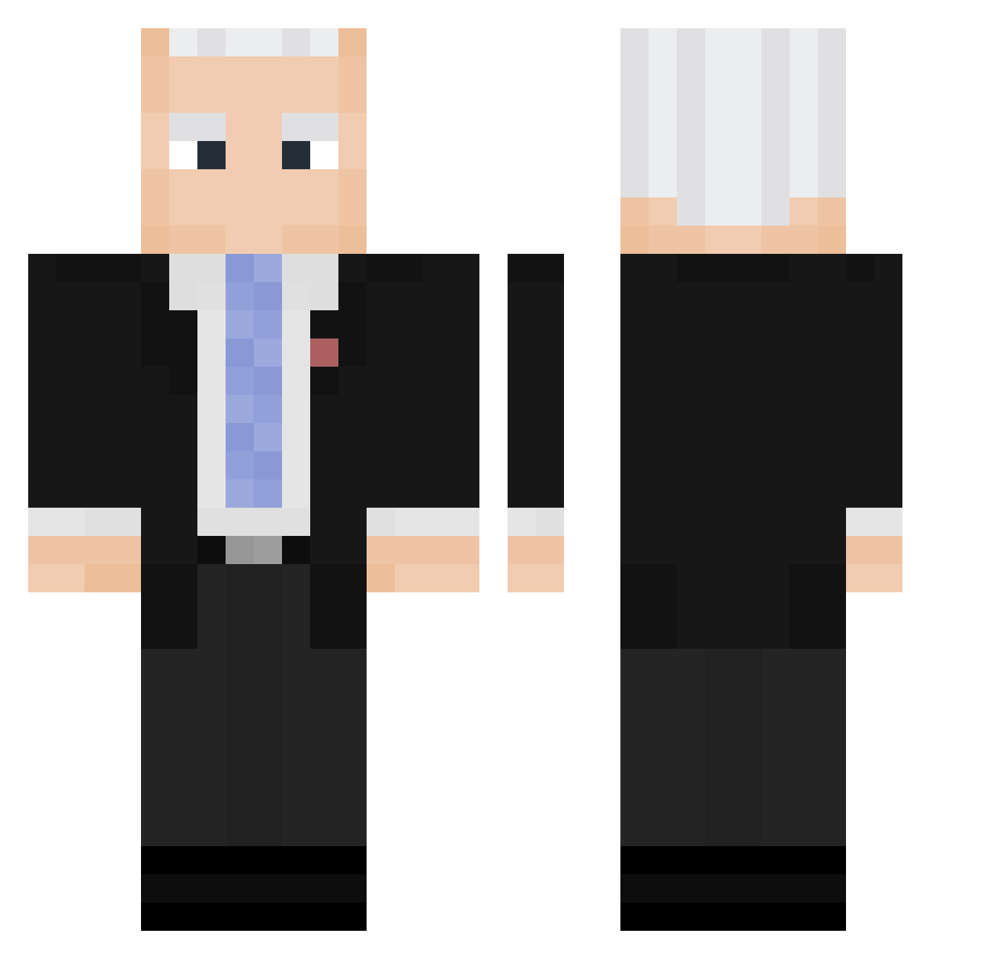 CubeF3L Minecraft skin, front and back view