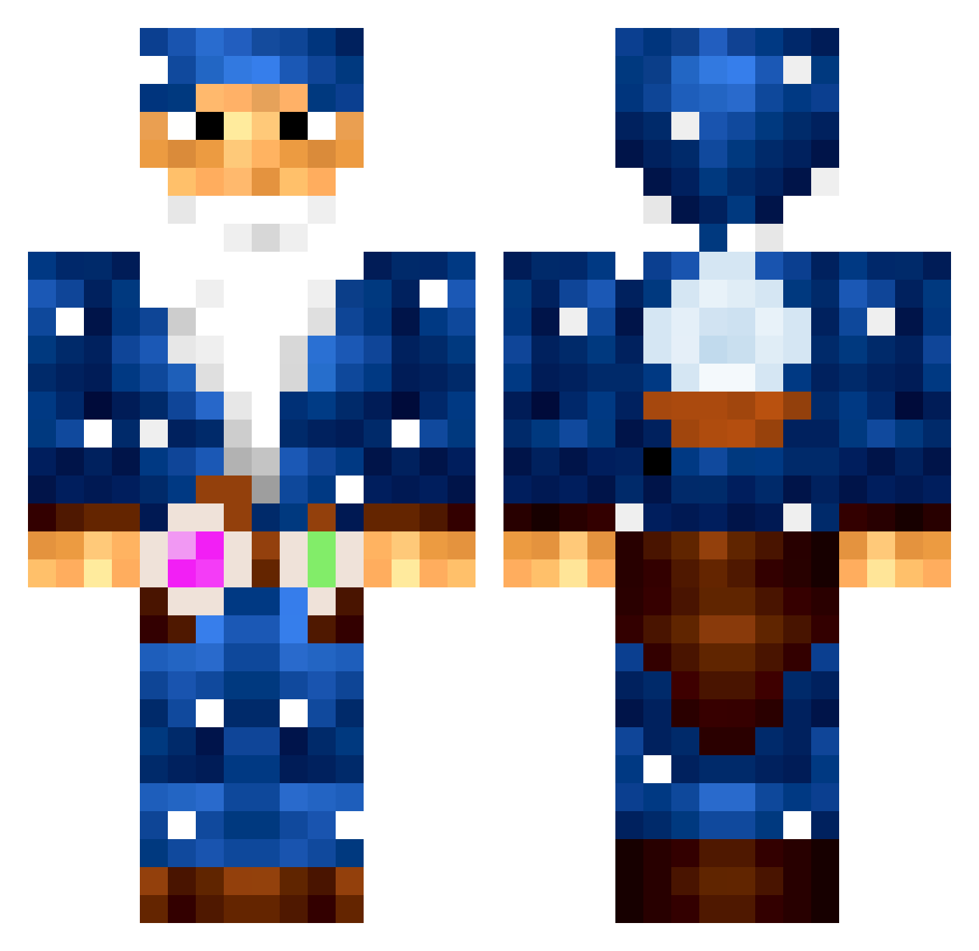 DaVinciDoe Minecraft skin, front and back view