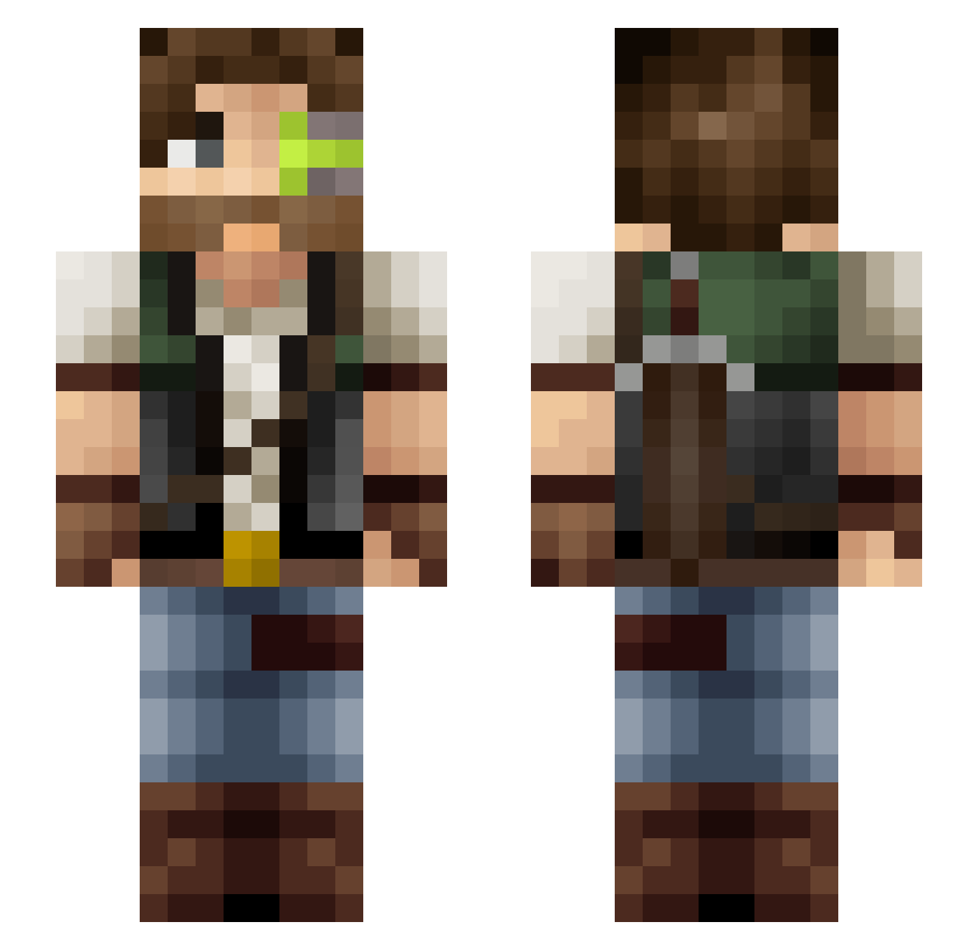 PedroMRP Minecraft skin, front and back view