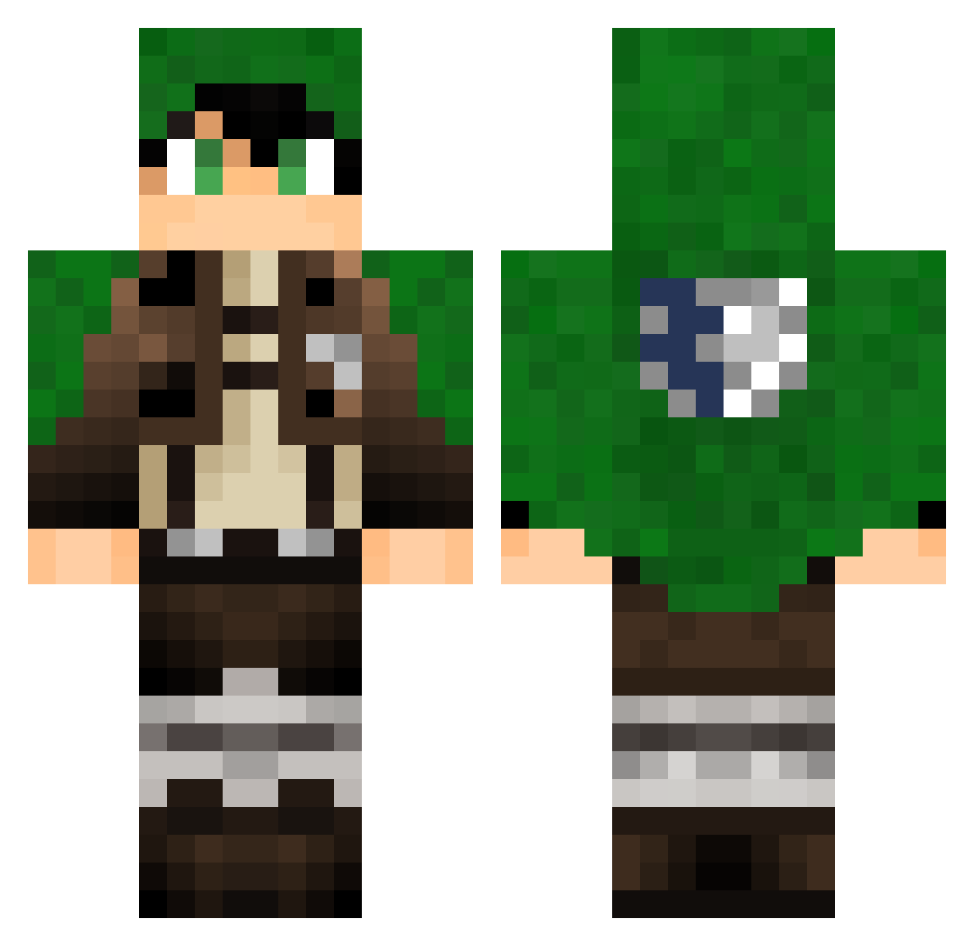 Walcon Minecraft skin, front and back view