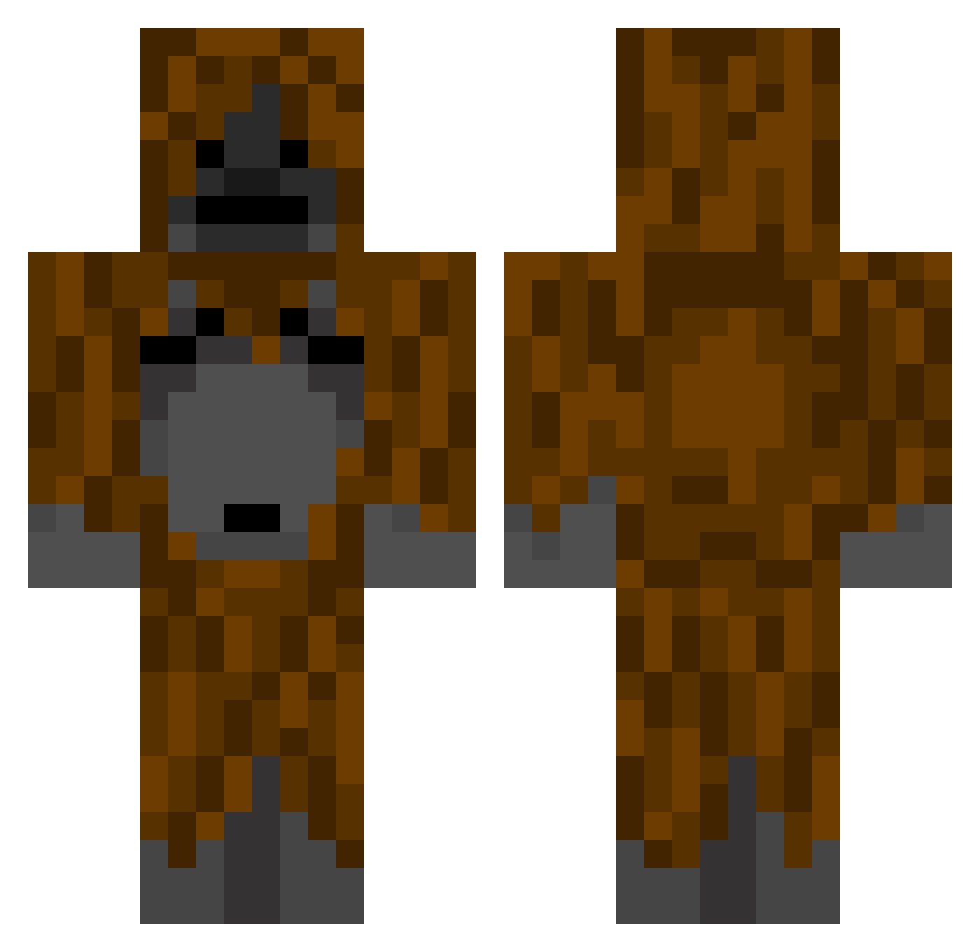 CheekiSassy Minecraft skin, front and back view