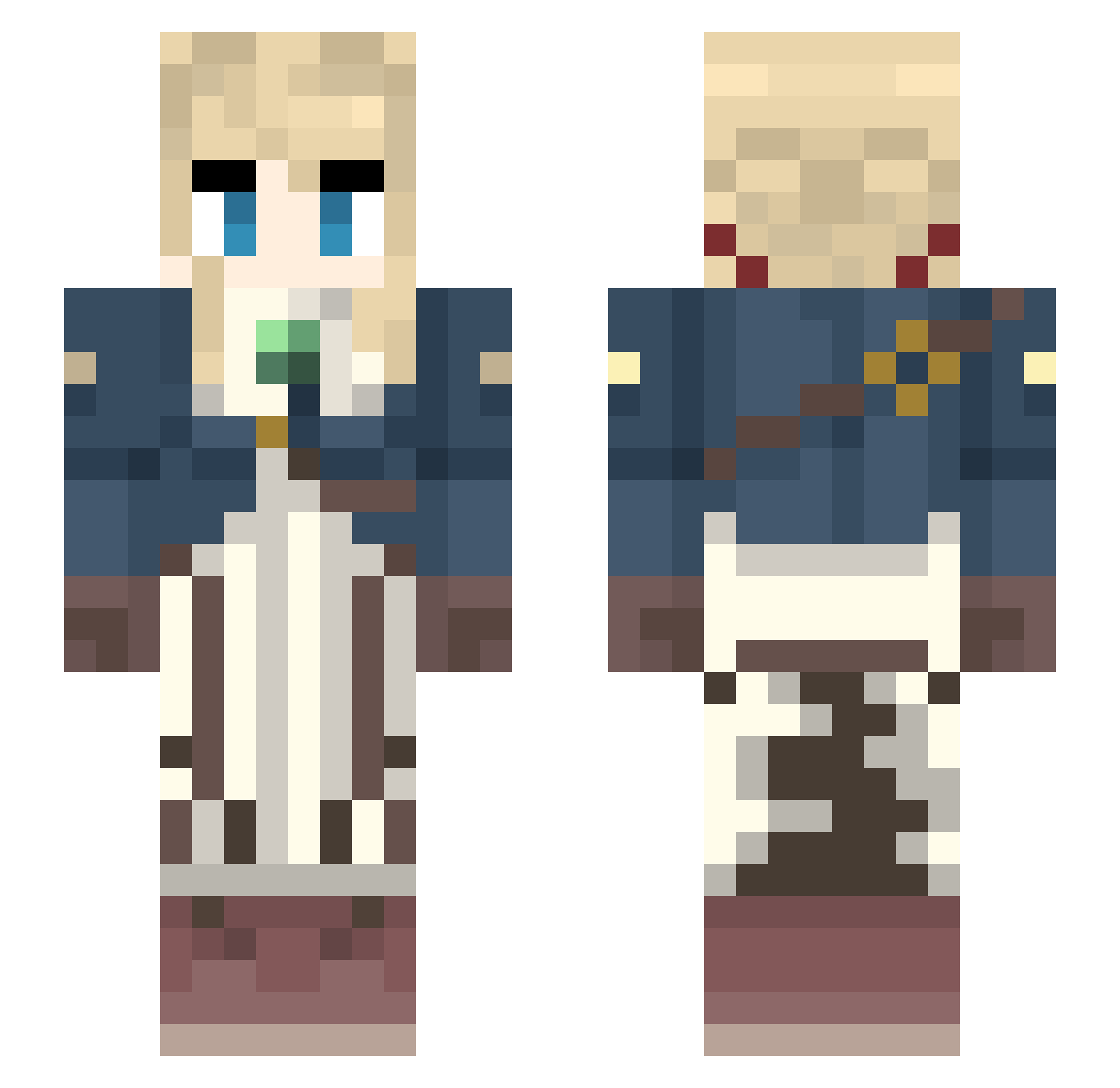 Playb0y_Carter Minecraft skin, front and back view