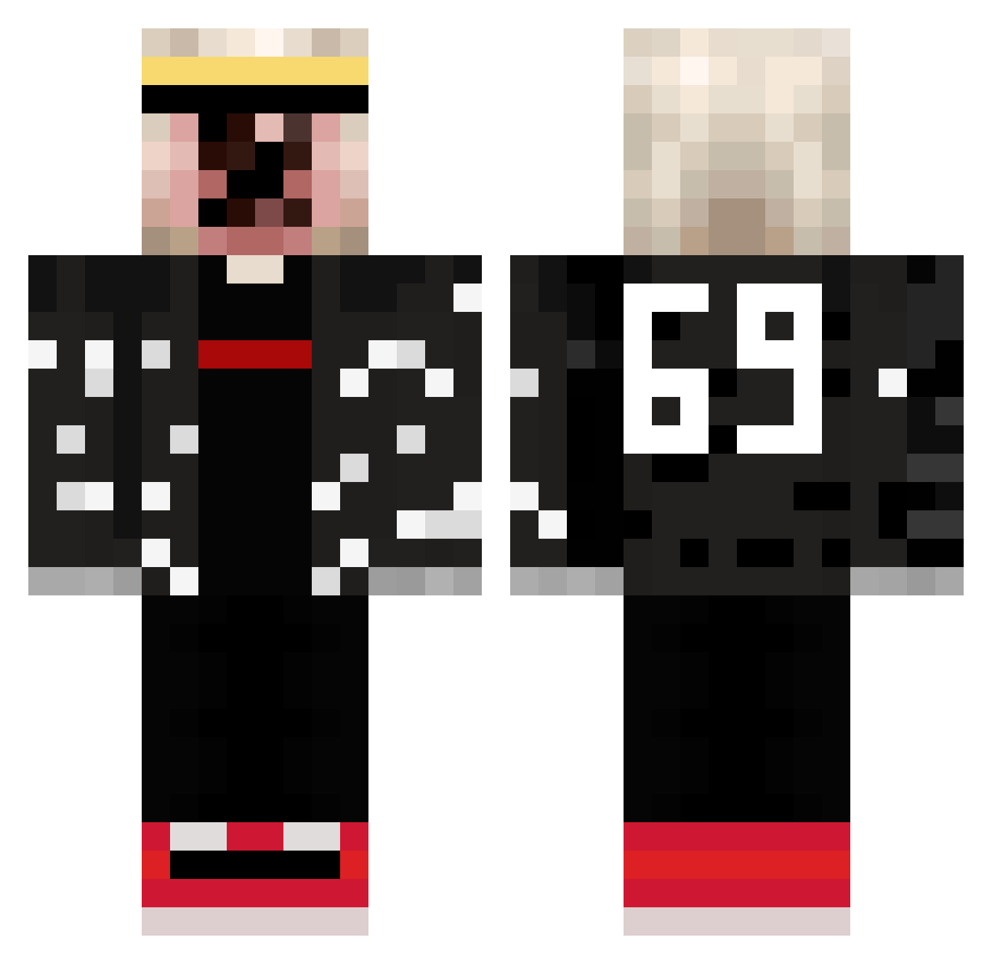 SunKoren Minecraft skin, front and back view