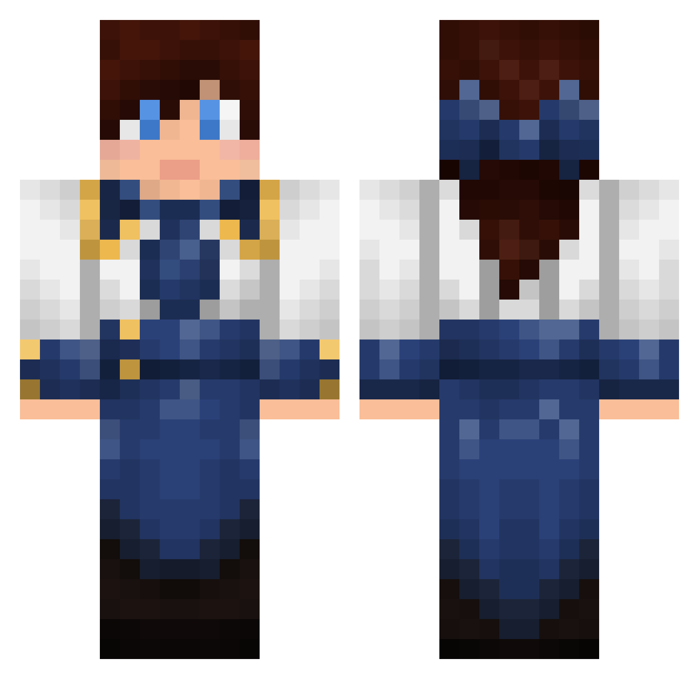 Guenevere Minecraft skin, front and back view