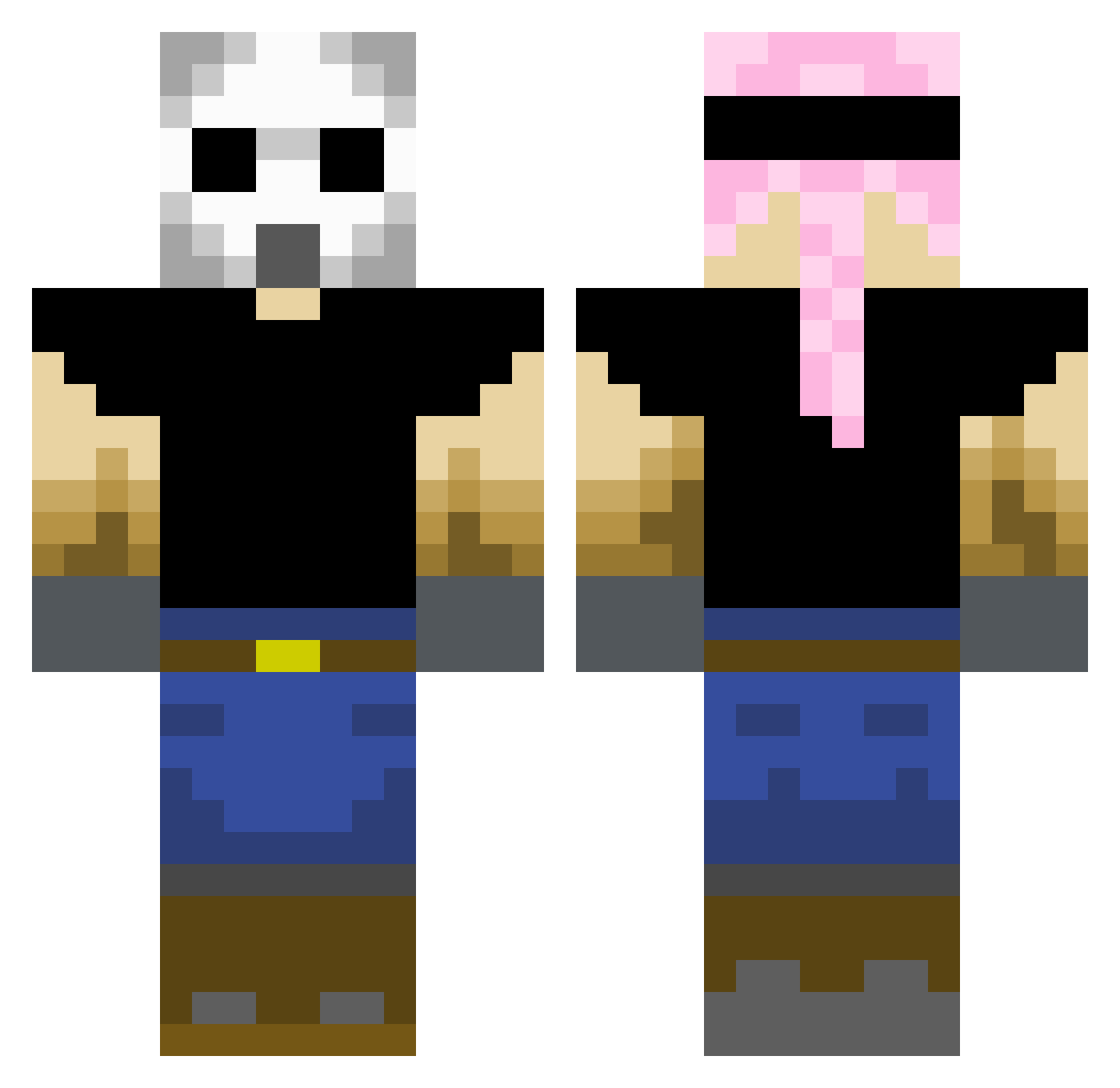 Zzinos Minecraft skin, front and back view