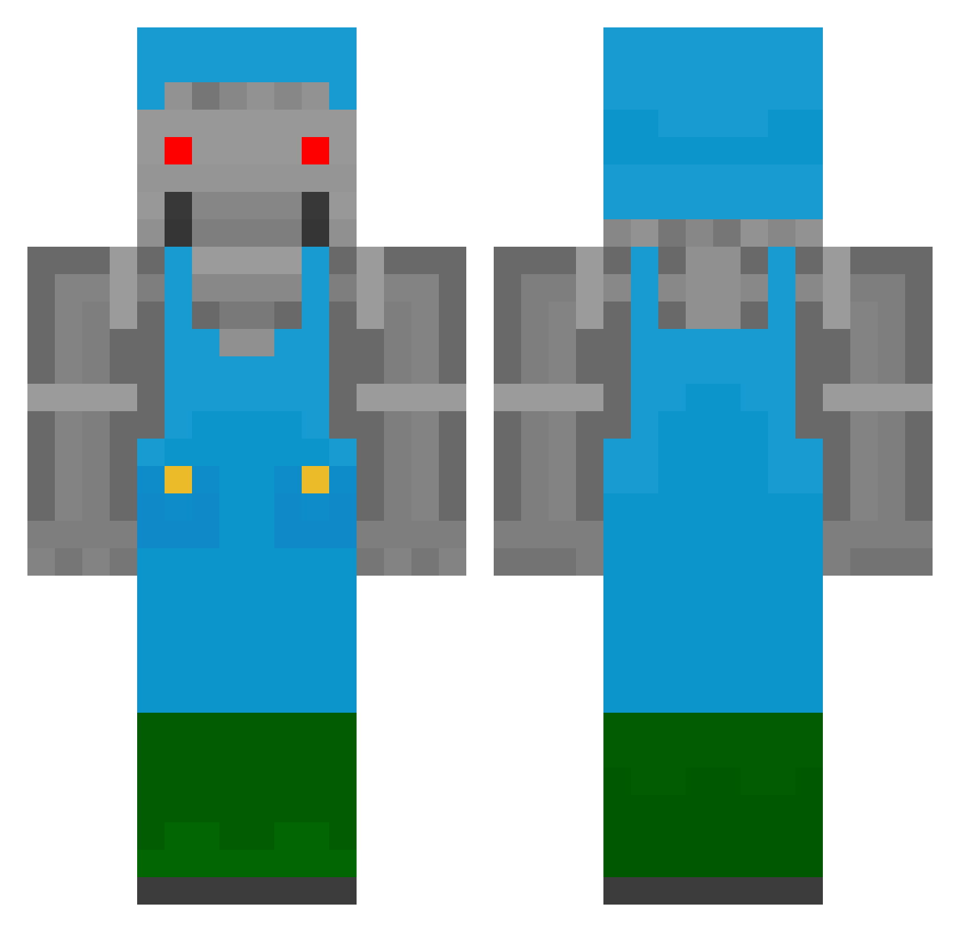 Insufflator Minecraft skin, front and back view