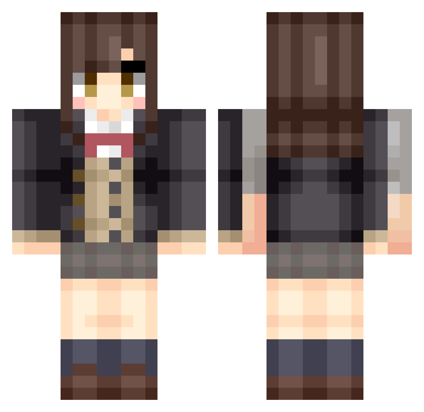Sagiri__0 Minecraft skin, front and back view