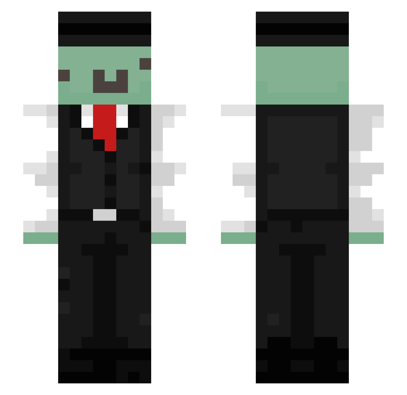 SirAli Minecraft skin, front and back view