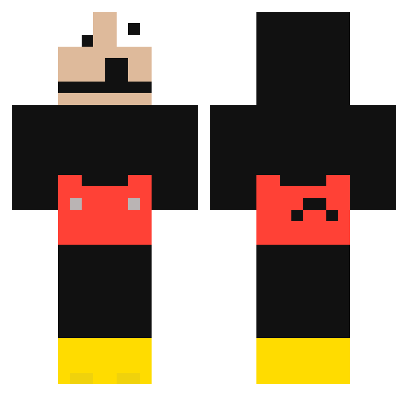 Clompy_ Minecraft skin, front and back view