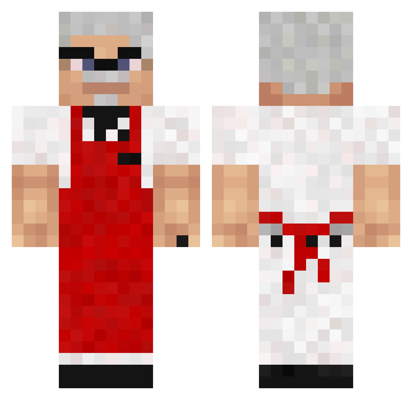 Pulke Minecraft skin, front and back view