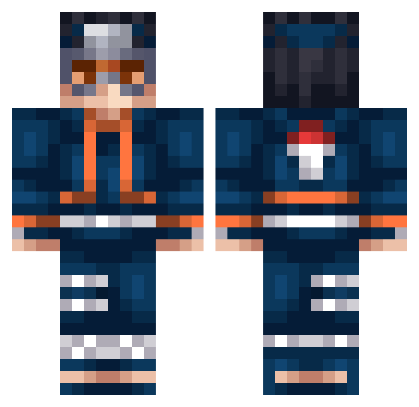Mitagki Minecraft skin, front and back view