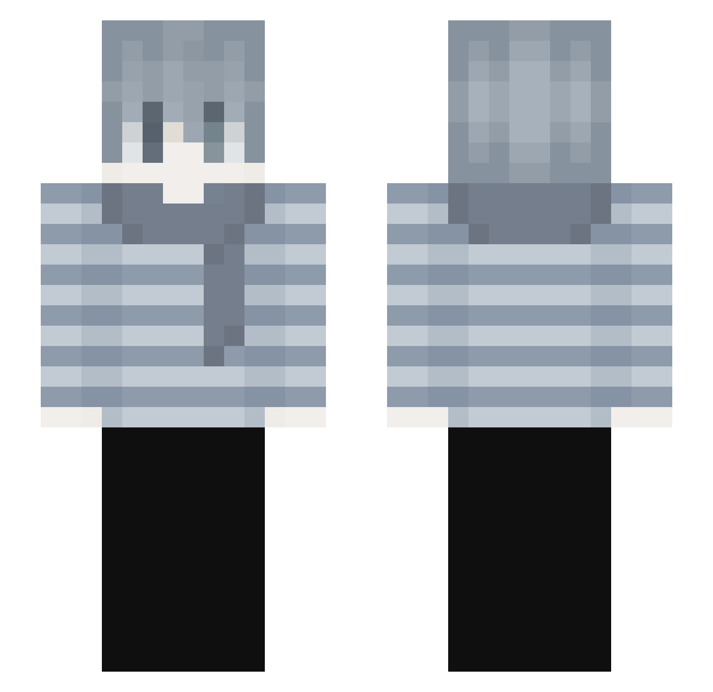HARINGZ Minecraft skin, front and back view