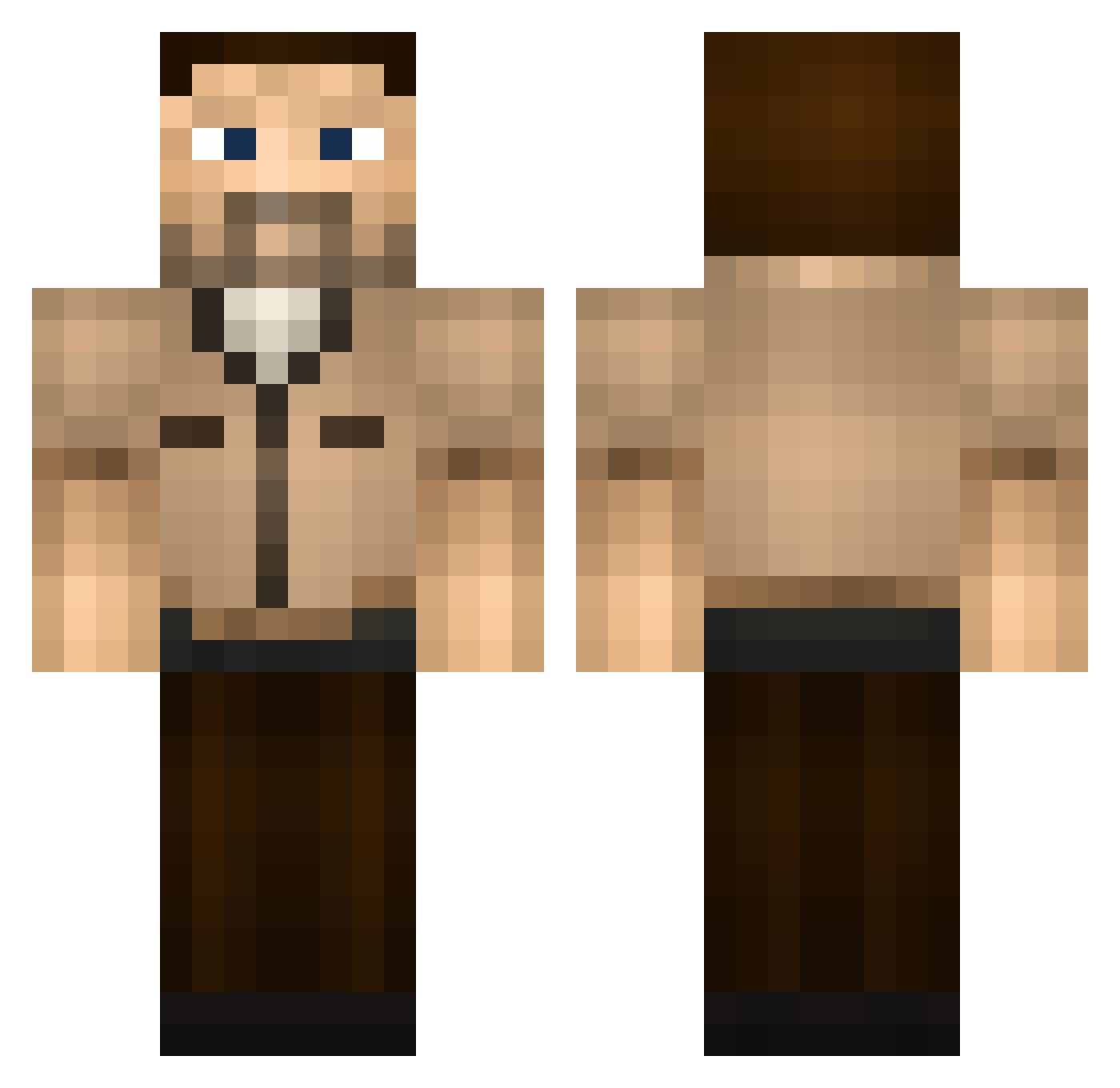 Rtrobtw Minecraft skin, front and back view
