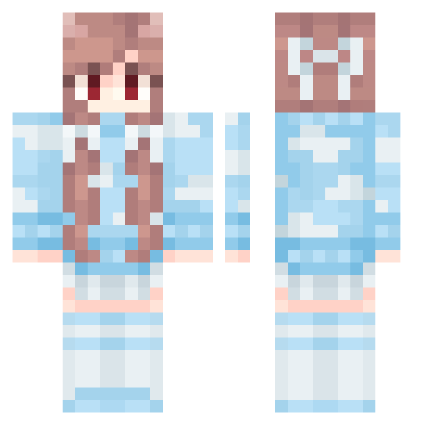 kitanaqueen Minecraft skin, front and back view