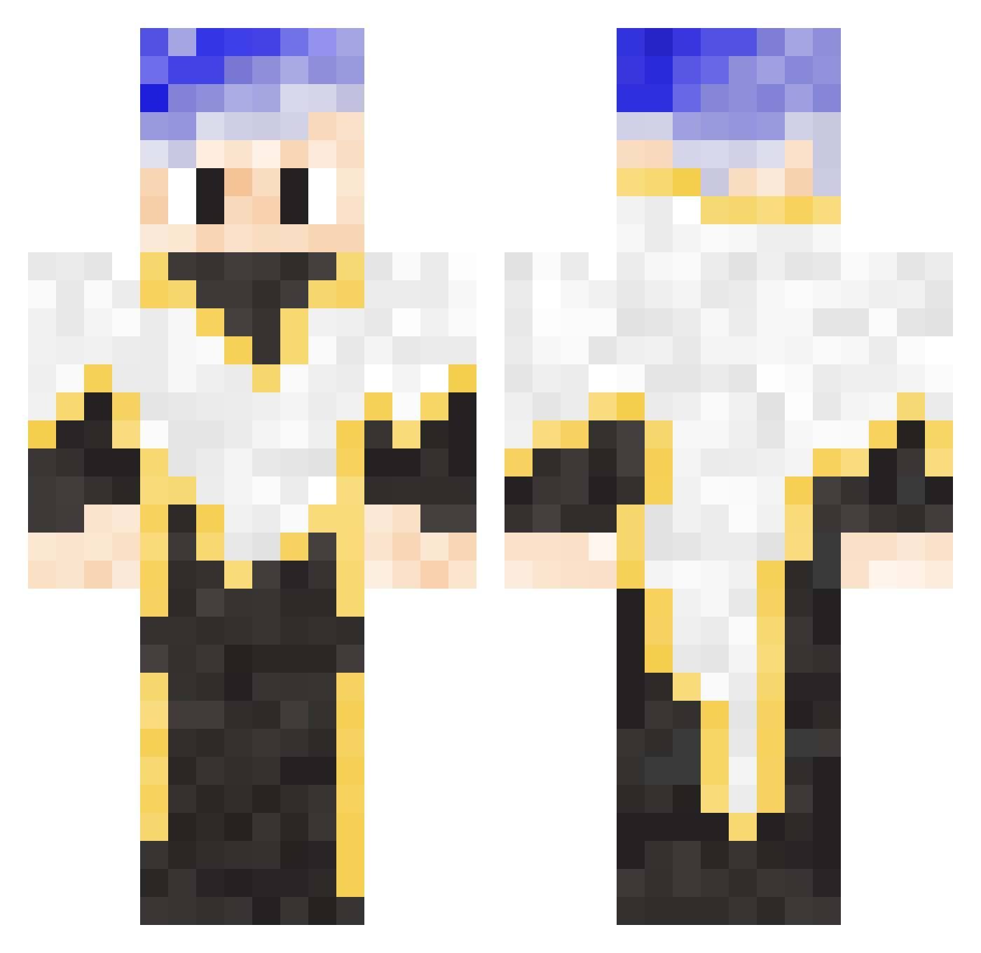 Lucaklaeoe Minecraft skin, front and back view