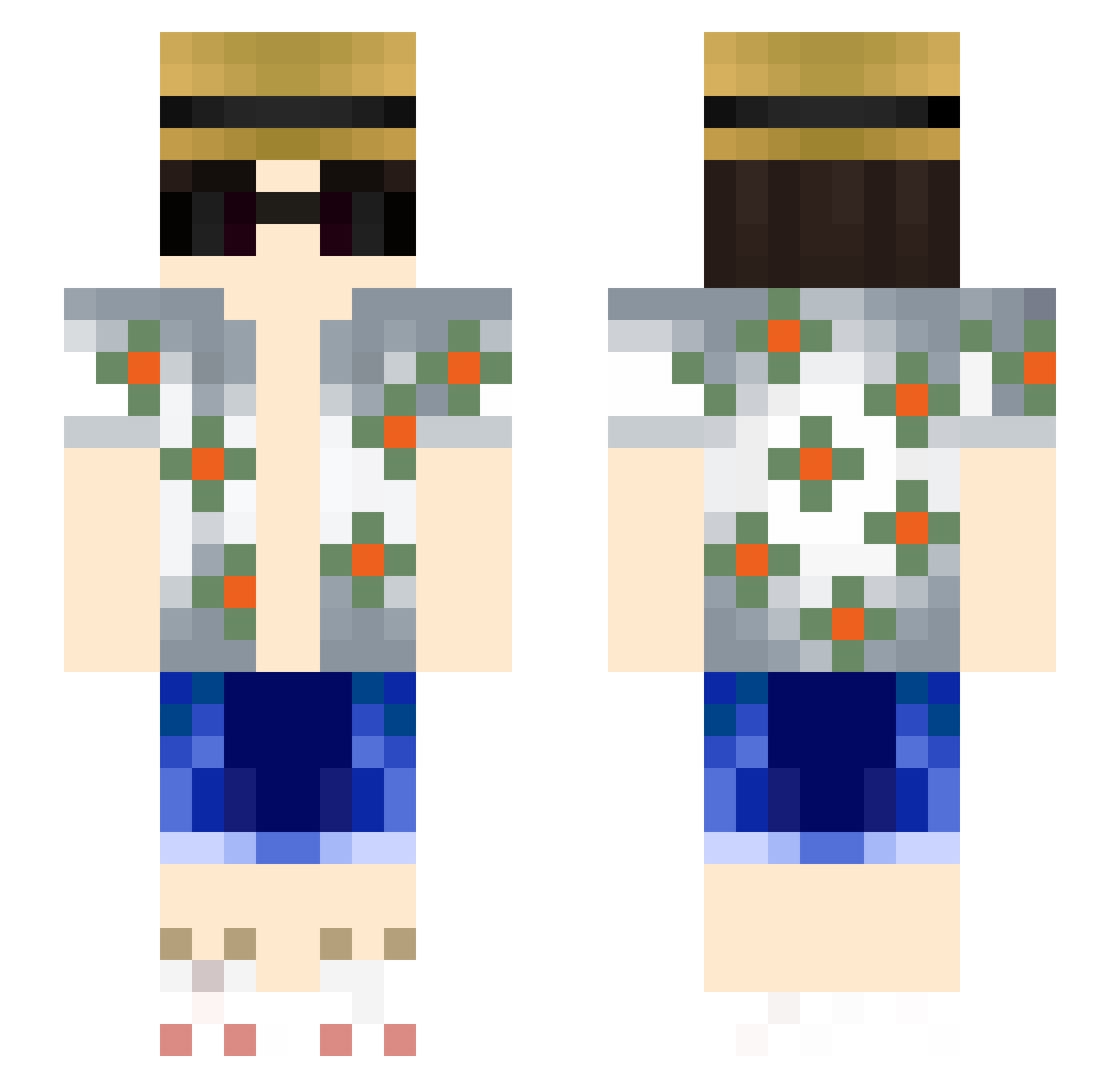 SillvaBrr Minecraft skin, front and back view