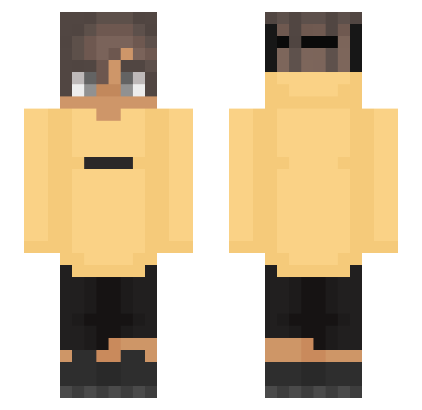 Selesti0 Minecraft skin, front and back view